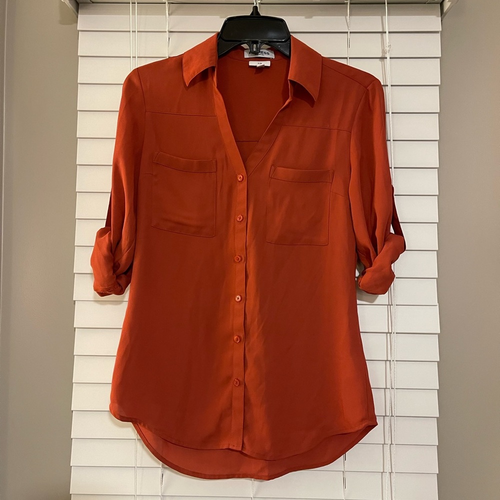 Express Women’s Portofino Shirt - Burnt Orange- Size XS